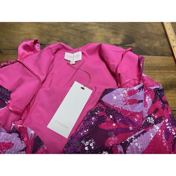 Ciebon Alora Dress | Sparkling Pink & Purple | Satin Bow Detail | Size Medium - Picture 7 of 13